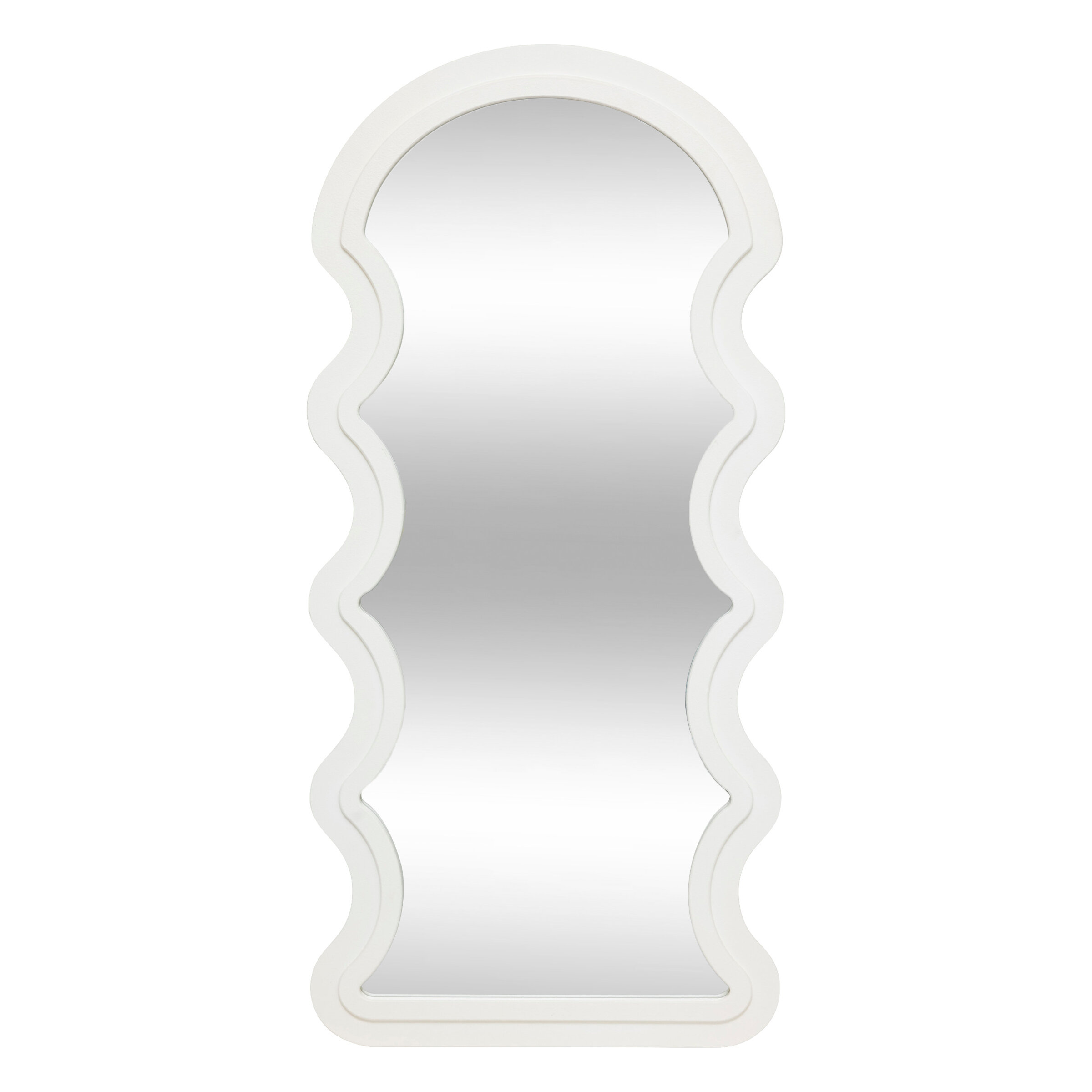 Závesné Nástenné Zrkadlo Biela Rám 114 x 54 cm Moderné Zrkadlo Do Obývacej Izby