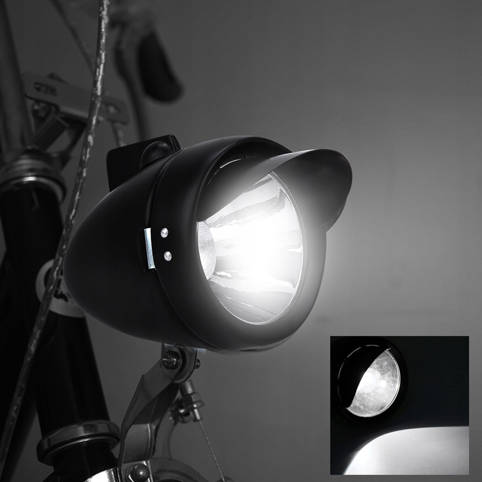 LAMPA ROWEROWA NA ROWER LED LEKKI - RETRO PRZEDNI Marka bez marki