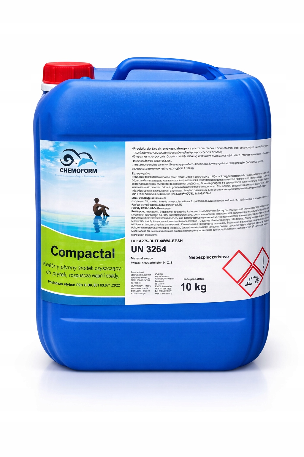 Compactal 10KG – Środek do czyszczenia plaży basenowej i płytek Kwaśny