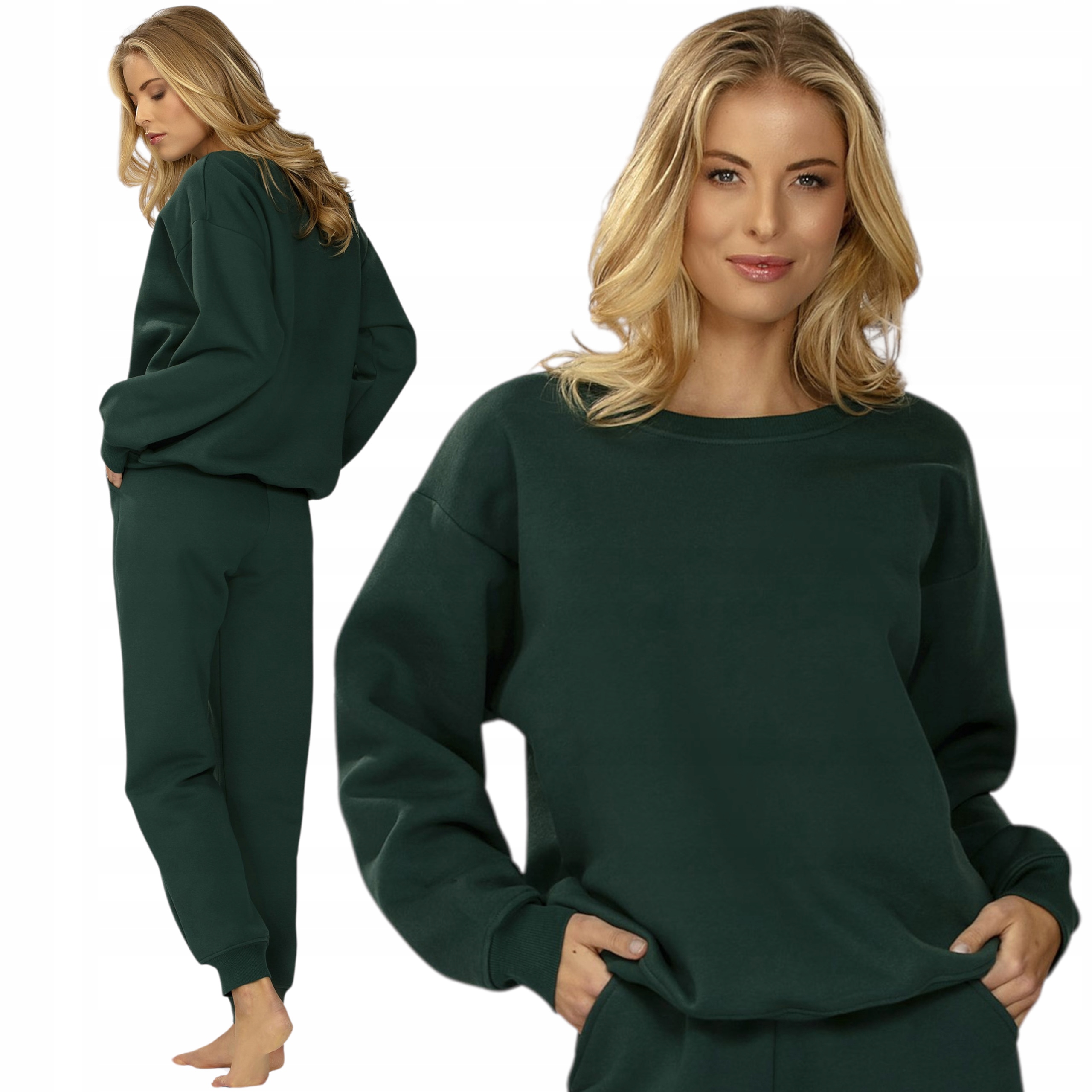 Dámské bavlněné tepláky Mikina Teplákové kalhoty Pohodlné Polské r.XXL