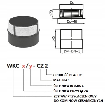 Wkładka do komina ceramicznego fi 200/180 mm Darco Marka Darco