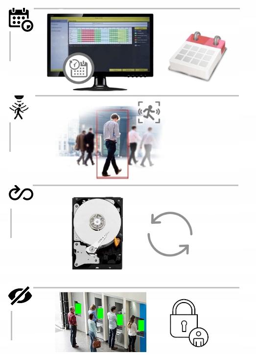 ZESTAW MONITORINGU 6 KAMER 5 MPX ZEWNĘTRZNE DYSK 1TB P2P DOM FIRMA Wysokość produktu 25 cm