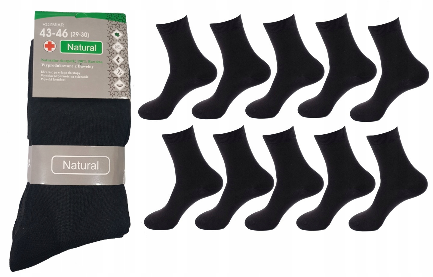 

10 x Męskie Skarpety Natural Bawełna 39-42
