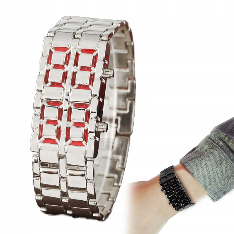 Pánske digitálne hodinky s LED displejom Lava Metal Wristwatch Creative Watch