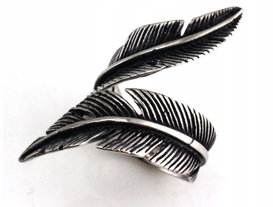 

Srebrna obrączka srebro Liście Gothic