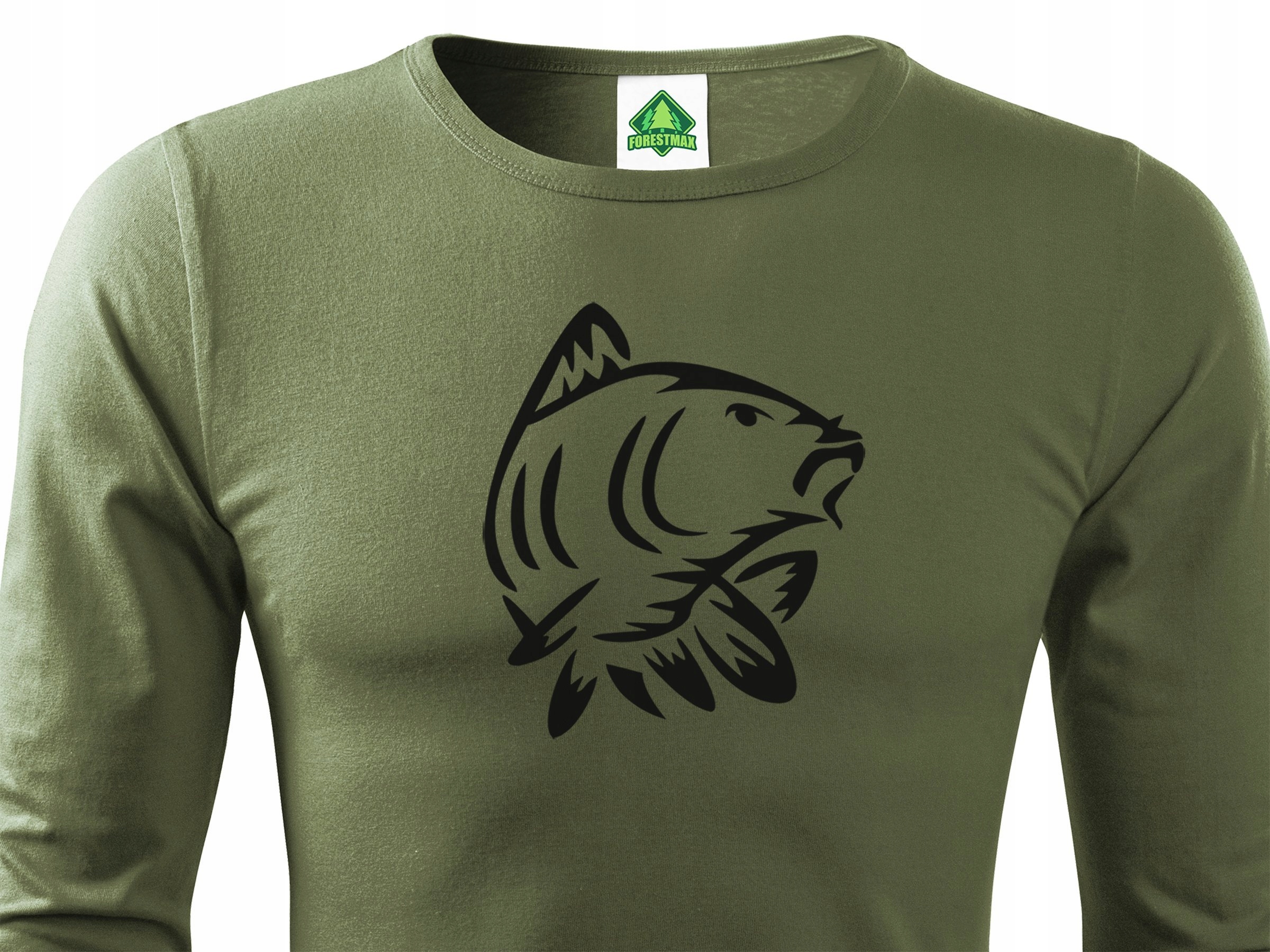 

Wędkarska koszulka longsleeve khaki wz. duży Karp