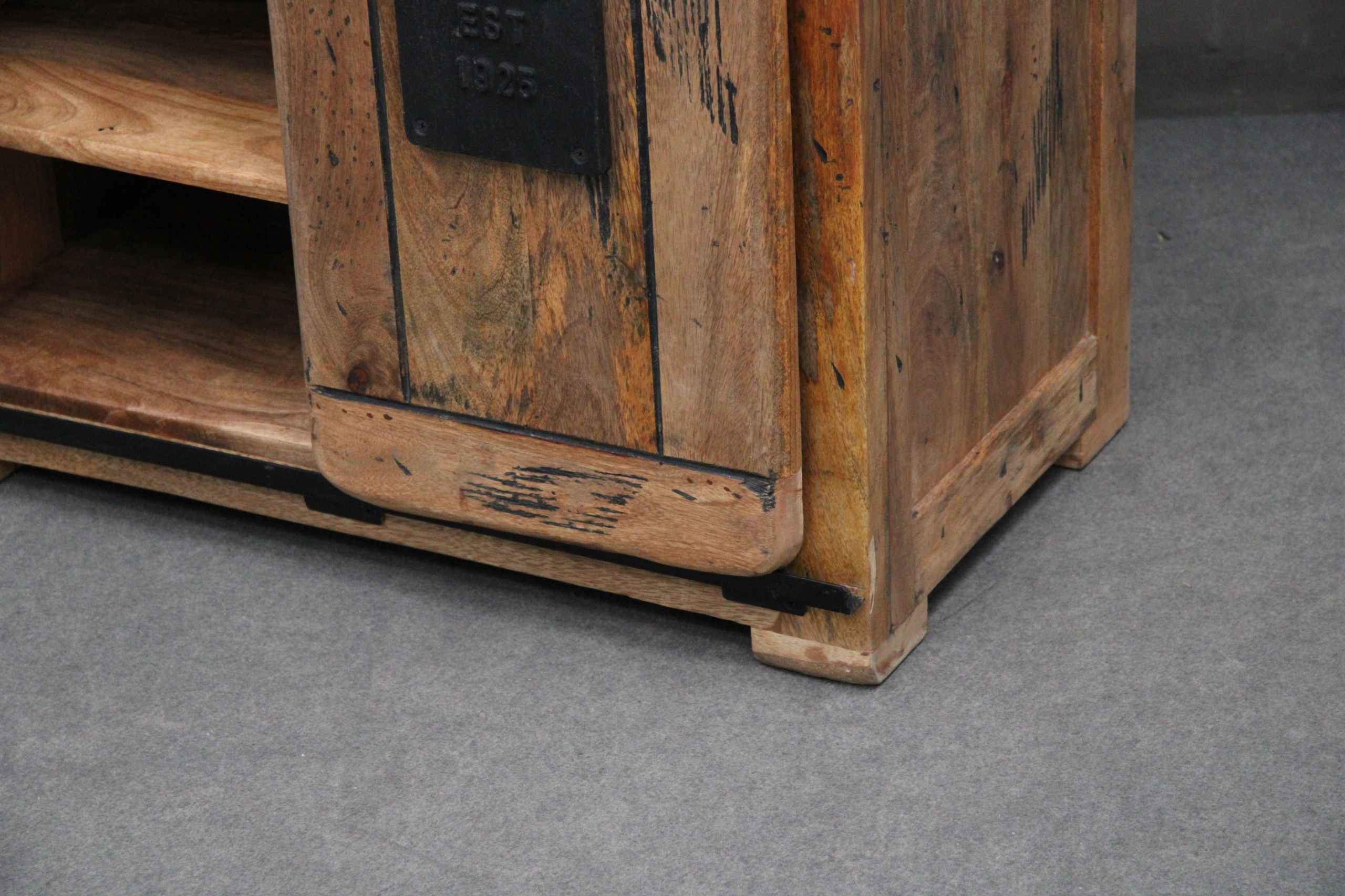 REGAŁ LOFT Drewniany lite Drewno Mango VINTAGE Szafka z półkami LOFTOWY Szerokość mebla 80 cm