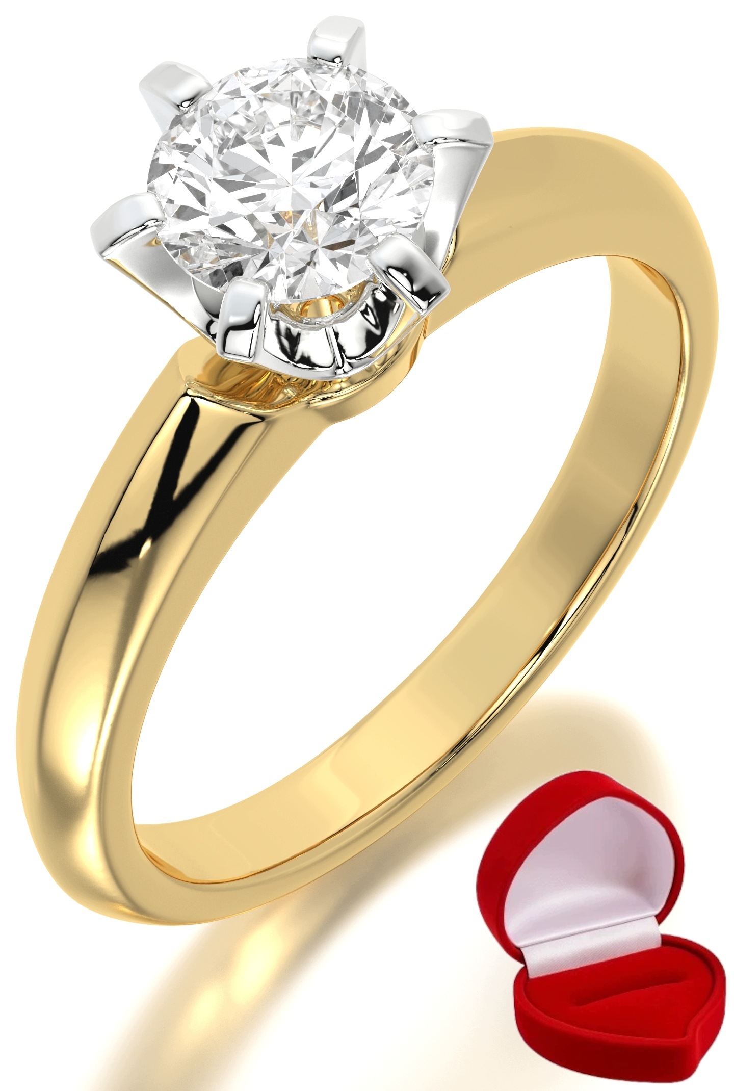 Zlatý Prstýnek 585 14k Diamant Brylant 0,70 ct R16