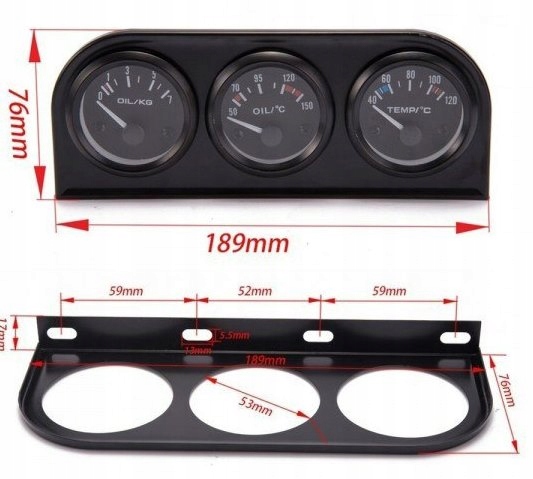 ZEGARY x3 CISNIENIE TEMPERATURA OLEJU i WODY Part manufacturer other