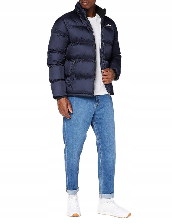 Schott Nyc Tmavě Modrá Péřová Bunda S Podšívkou A Zipem XL 6BB