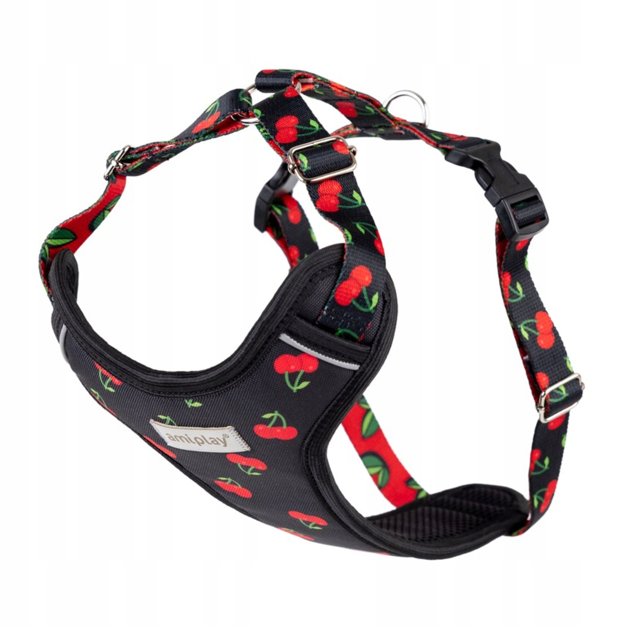 Postroj pro psa Amiplay L BeHappy nastavitelný Cherry 30-45 x 45-65 x 2,5 cm