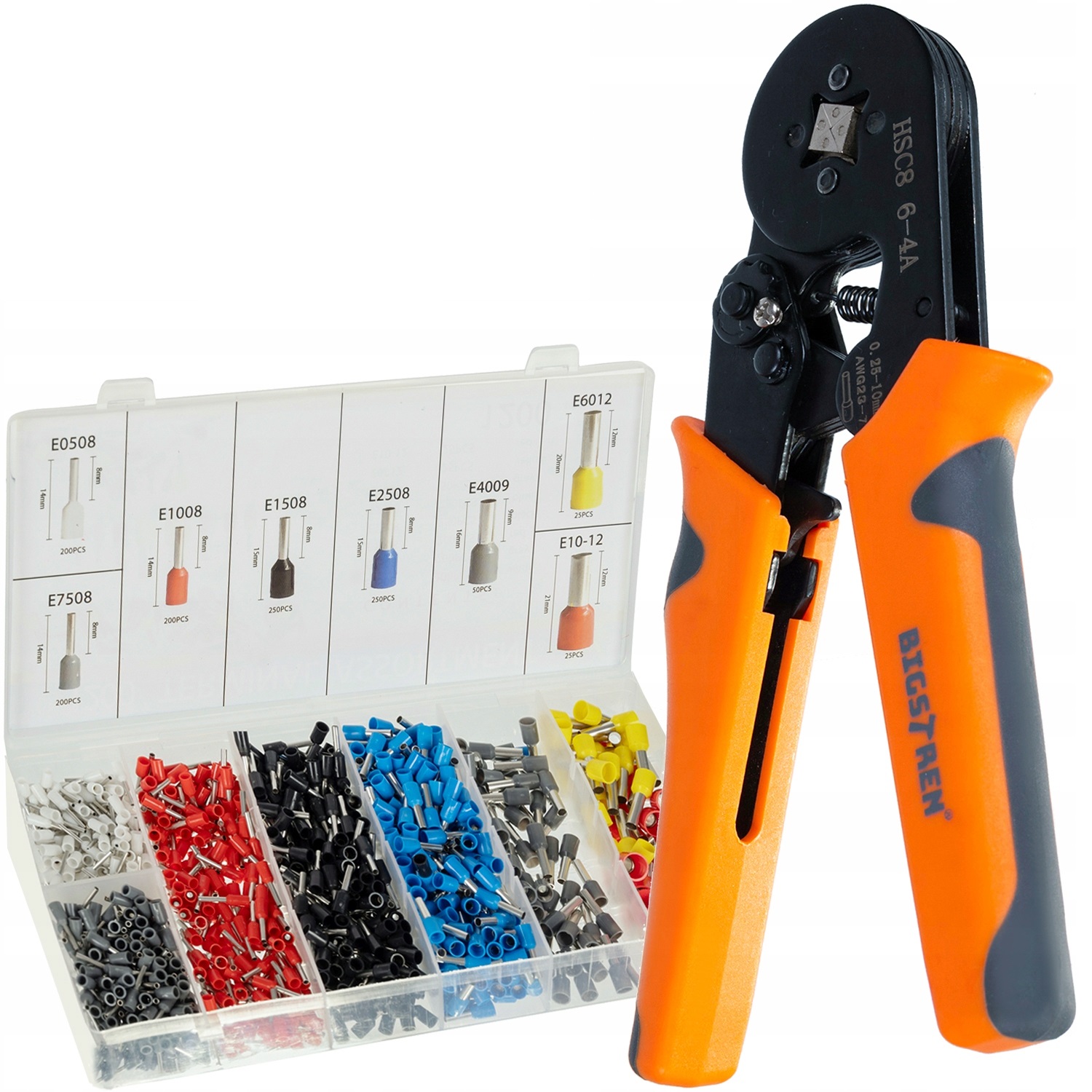 Zaciskarka BIGSTREN TOOLS ZACISKARKA PRASKA DO KONEKTORÓW PRZEWODÓW KABLI Minimalny przekrój przewodu 0.25 mm²