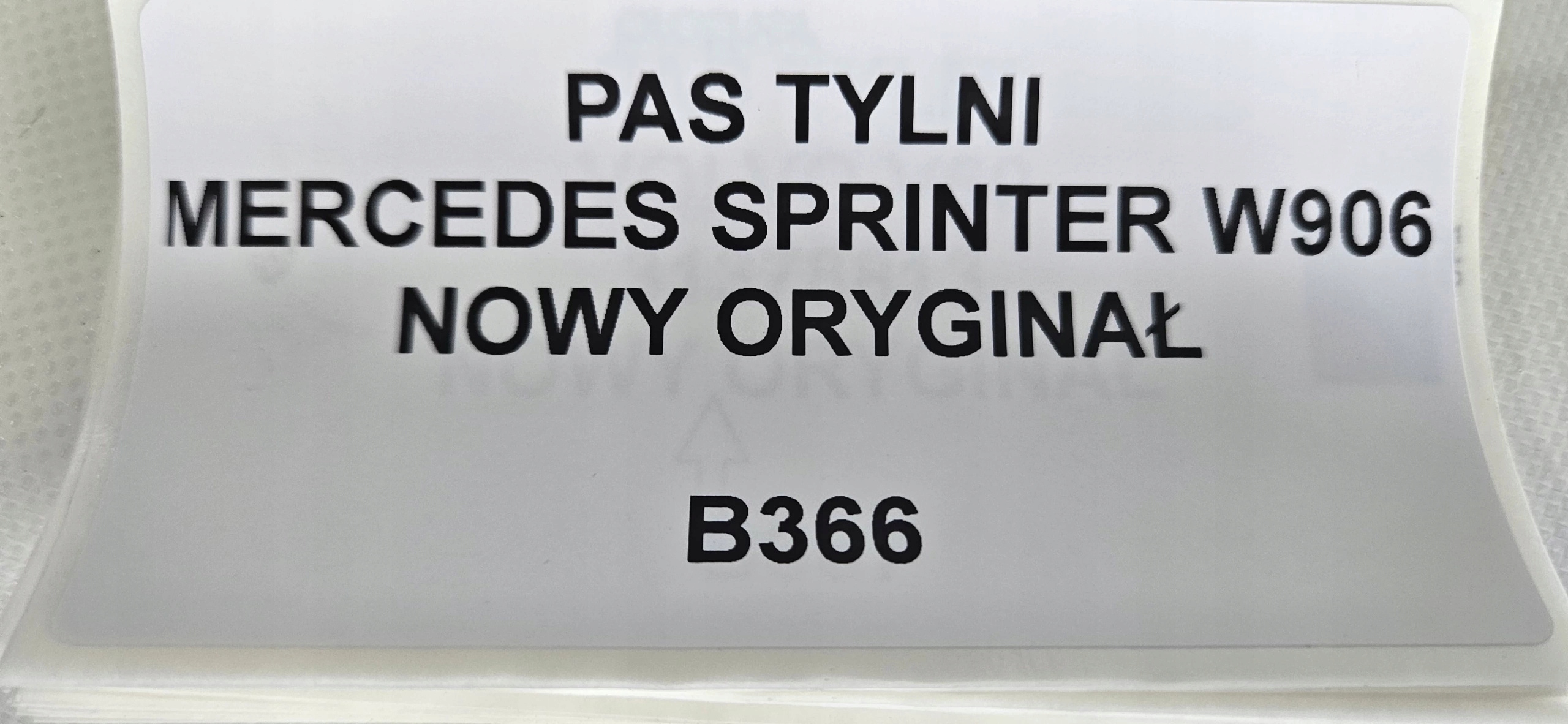 PAS TYLNY TYŁ MERCEDES SPRINTER W906 NOWY ORYGINAŁ Wersja Europejska
