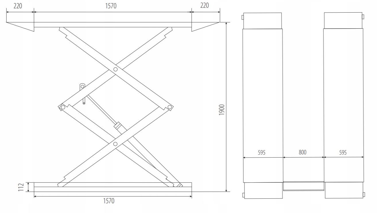 Podnosnik nozycowy podprogowy MELL 3T SNX300 PRO Producent code SXN300 PRO
