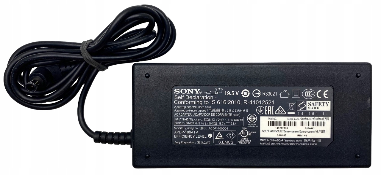 ORYGINALNY Zasilacz SONY ACDP-100D01 19.5V 5.2A 6.5x4.4