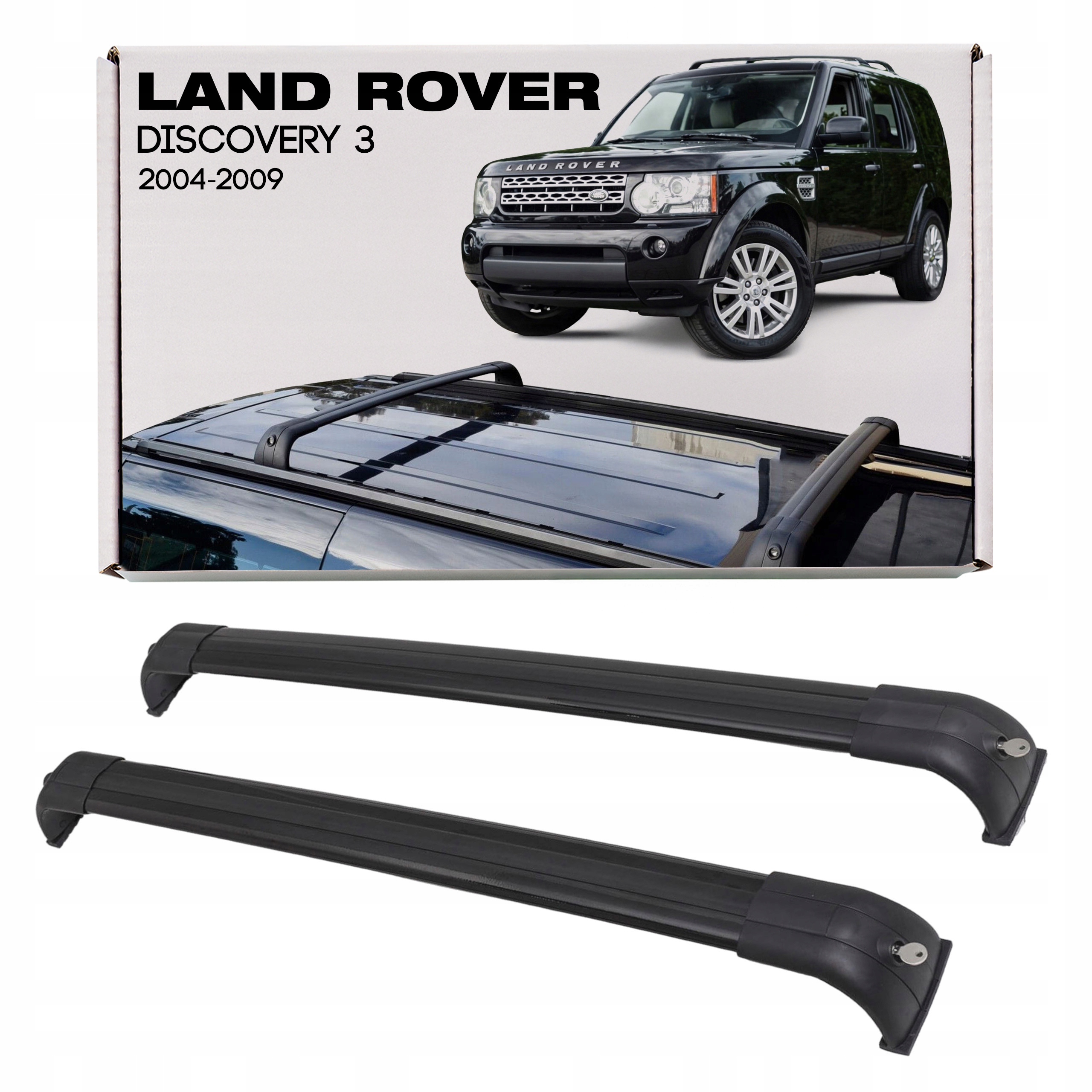 Land Rover Discovery 3 L319 04-09 Čierne Strešné Nosiče Na Hagusy Oem VPLAR0001