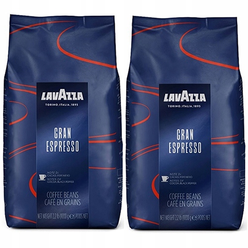 2x Oryginalna Kawa Ziarnista Lavazza Gran Espresso Arabica Robusta Italia