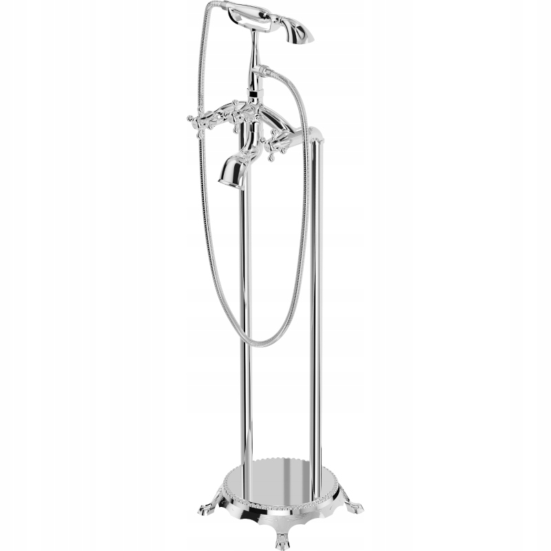 Mexen Retro voľne stojaca vaňová batéria, chrómová