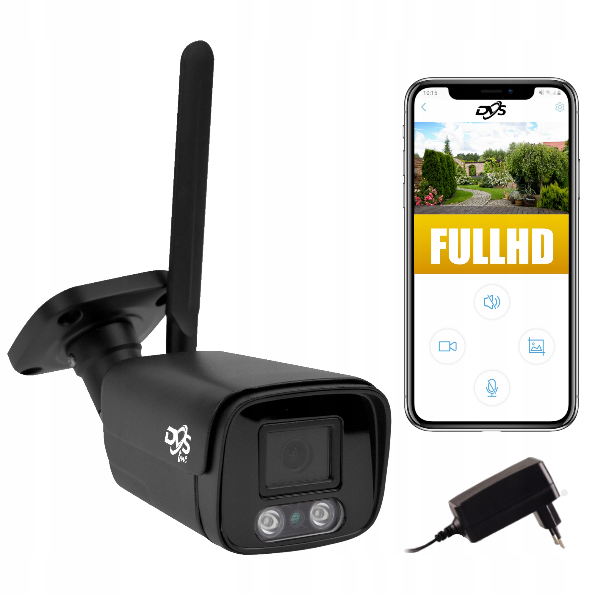 

Czarna Kamera Ip Wifi 2MPX Full Hd 1080P Audio P2P