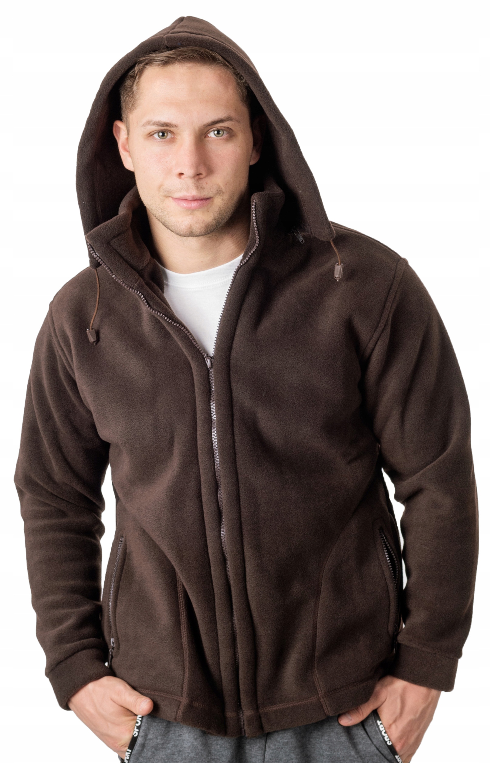 

Duży Polar Bluza Polarowa Męska MAX01 3XL brązowa