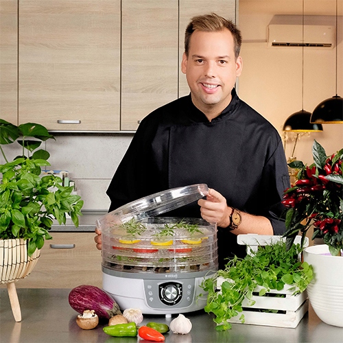 SUSZARKA DO GRZYBÓW WARZYW OWOCÓW - SPOŻYWCZA DOMOWA OBROTOWA MOCNA POJEMNA Marka Eldom