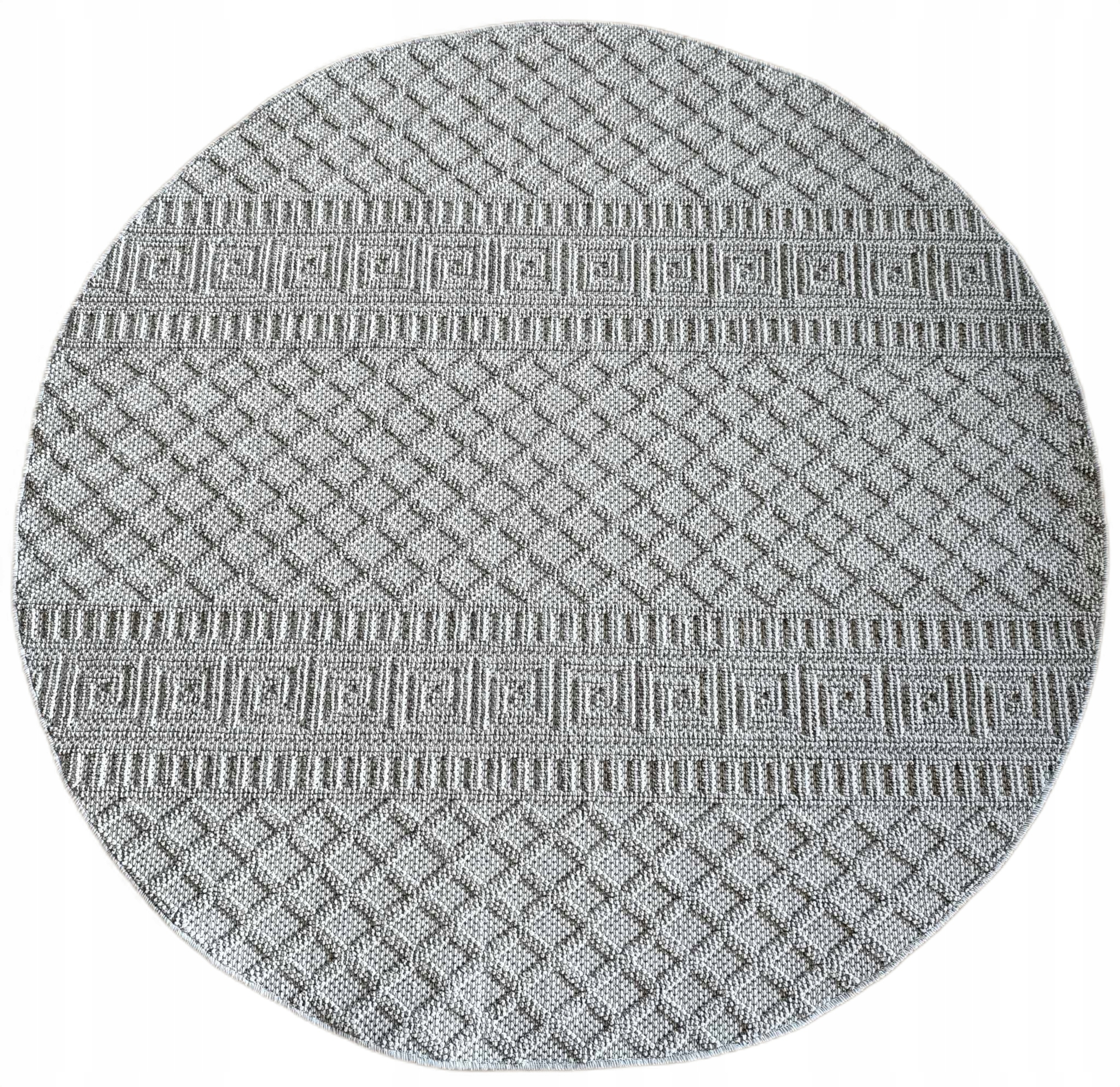 Okrúhly koberec 160 cm, šnúrkový, plochý, vonkajší, vnútorný