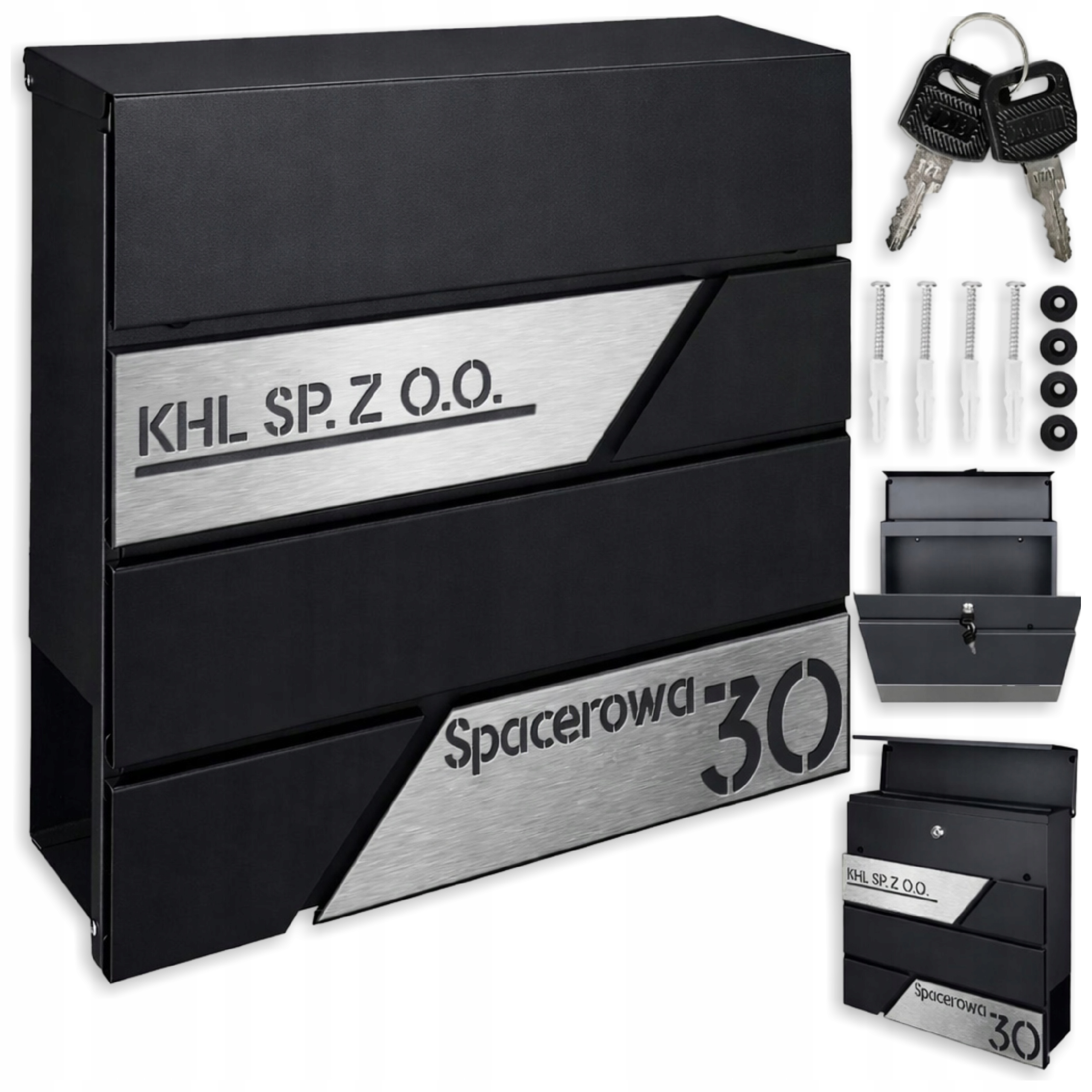 Poštovní schránka s číslem domu a adresou nerezová ocel Cnc noviny