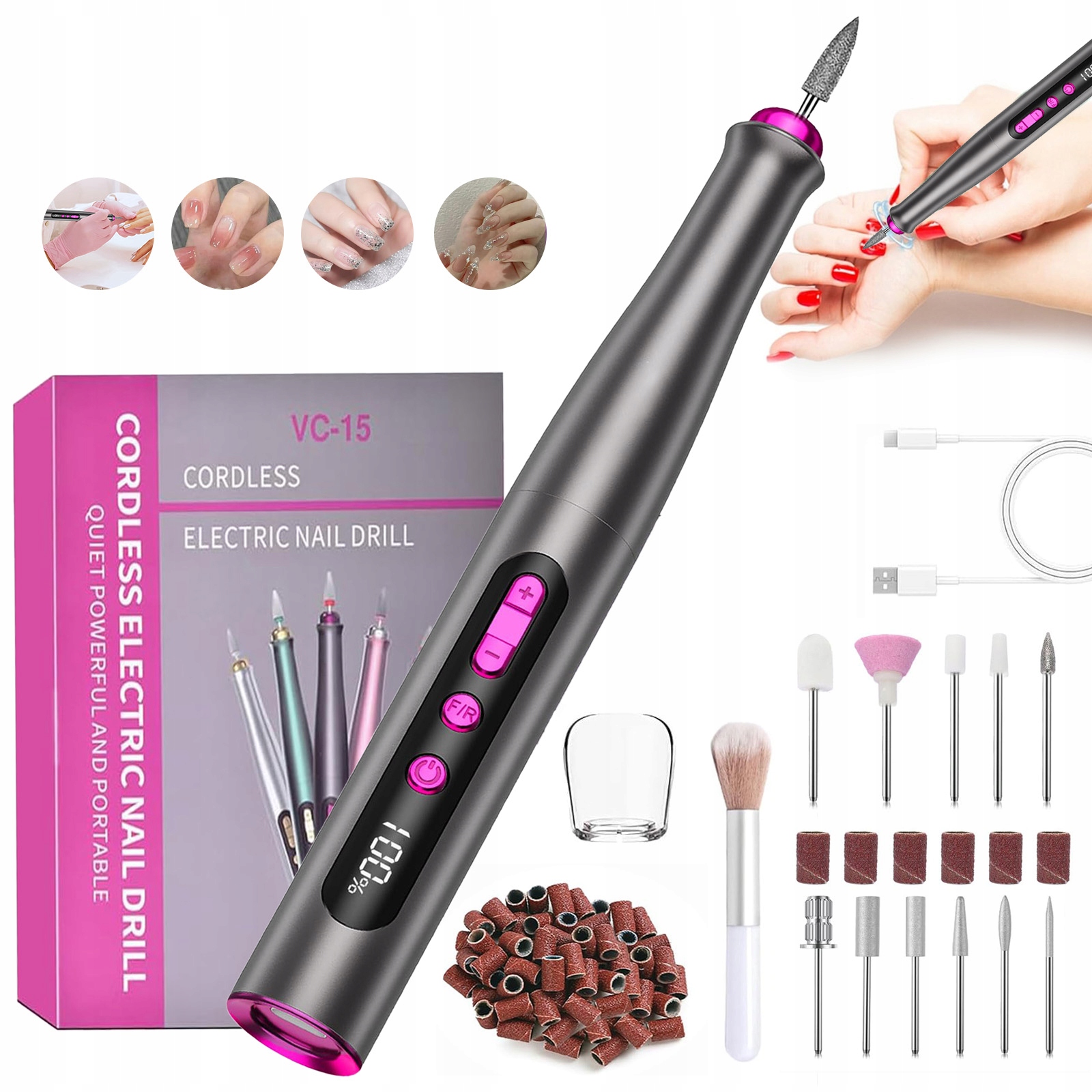 Kompaktní Bruska Na Nehty Manikúra Pedikúra Mini Pen