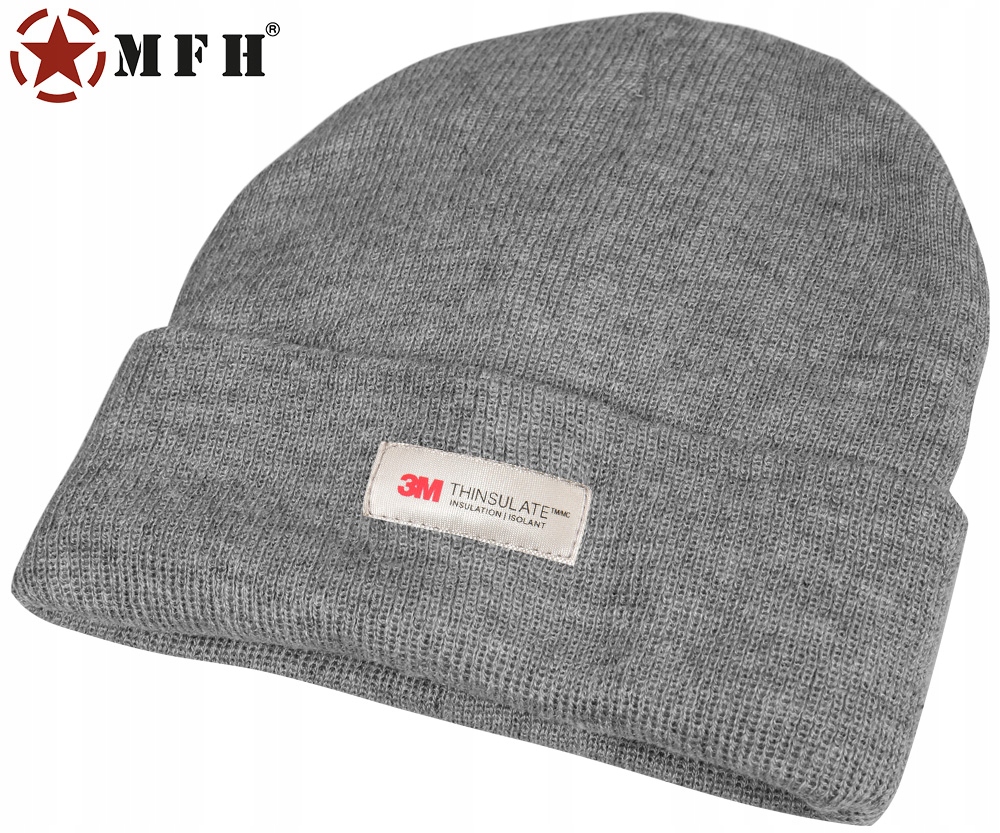 CZAPKA ZIMOWA MĘSKA THINSULATE NA ZIMĘ MFH SZARA Materiał dominujący Akryl