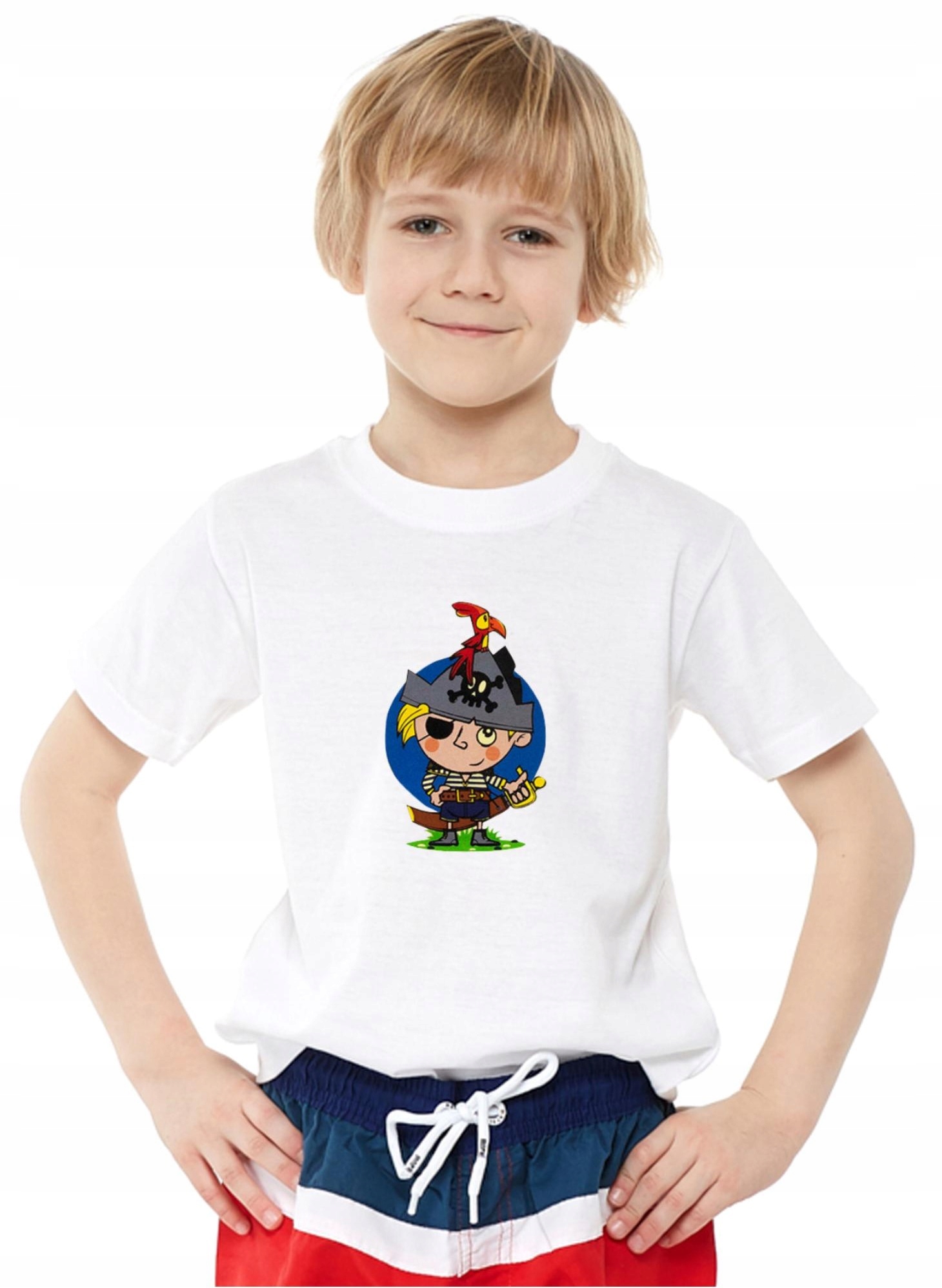 

T-shirt podkoszulek biały pirat r.110-116