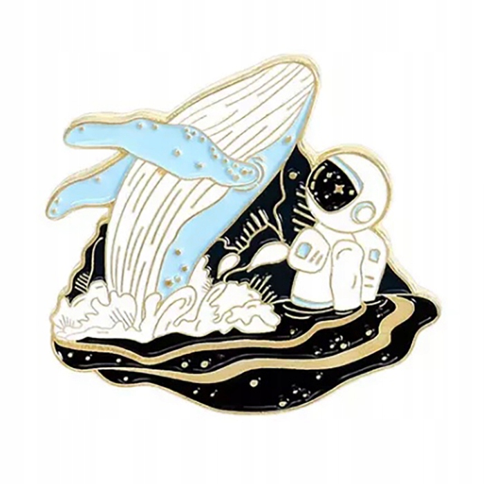 

Pinets przypinka Wieloryb Astronauta Morze księżyc