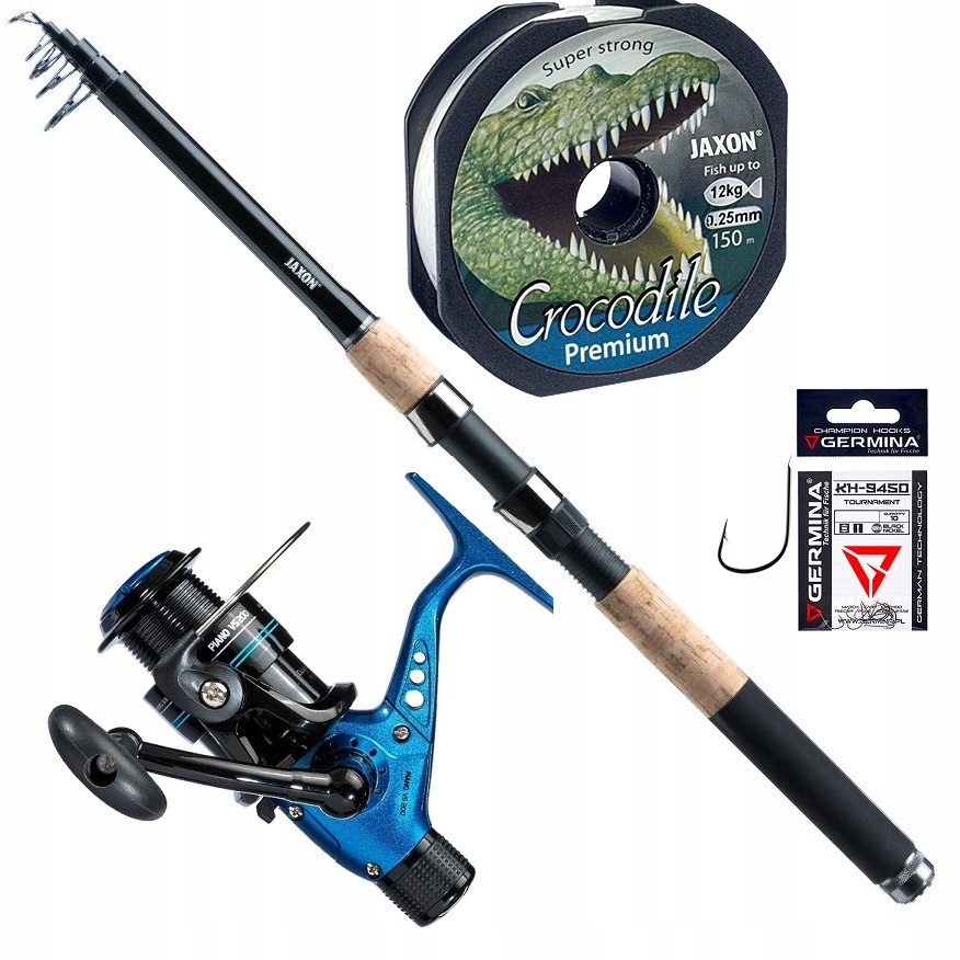 JAXON ZESTAW SPŁAWIKOWY TENESA 300 CM WĘDKA KOŁOWROTEK ŻYŁKA HACZYKI