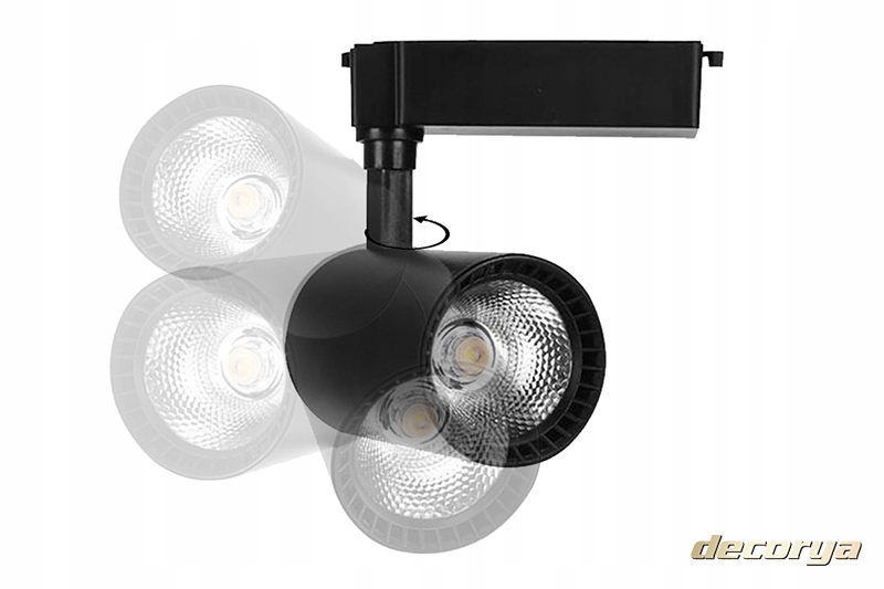 LAMPA LED SUFITOWA REFLEKTOR SZYNOWY HALOGEN OŚWIETLENIE BIAŁY CIEPŁY 3000K Moc 30 W