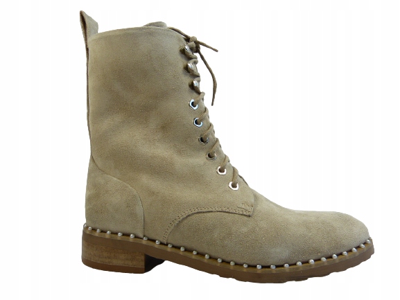 béžové dámské boty workery kožené elegantní dámské boty Carinii 38