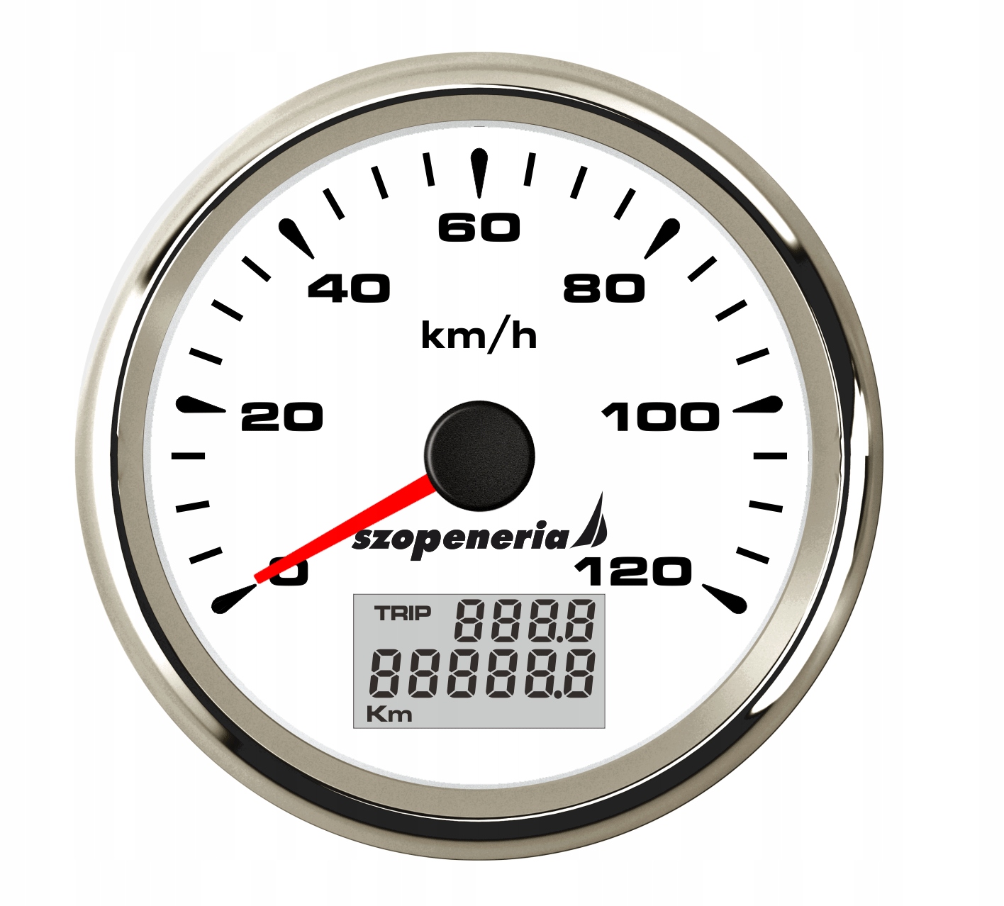 Predkosciomierz GPS 0 120km h 85 mm bialy Part number HMG3 WS 120KL