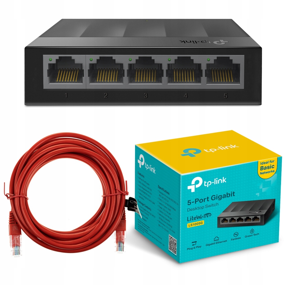 Levně Energeticky Úsporný Switch Tp-link LS1005G Lan Rozbočovač 5 port 5x1GBit 1GB
