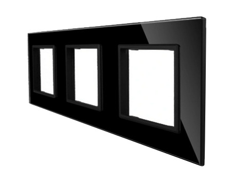 RAMKA SZKLANA GNIAZDKO GNIAZDO POTRÓJNA CZARNA 3
