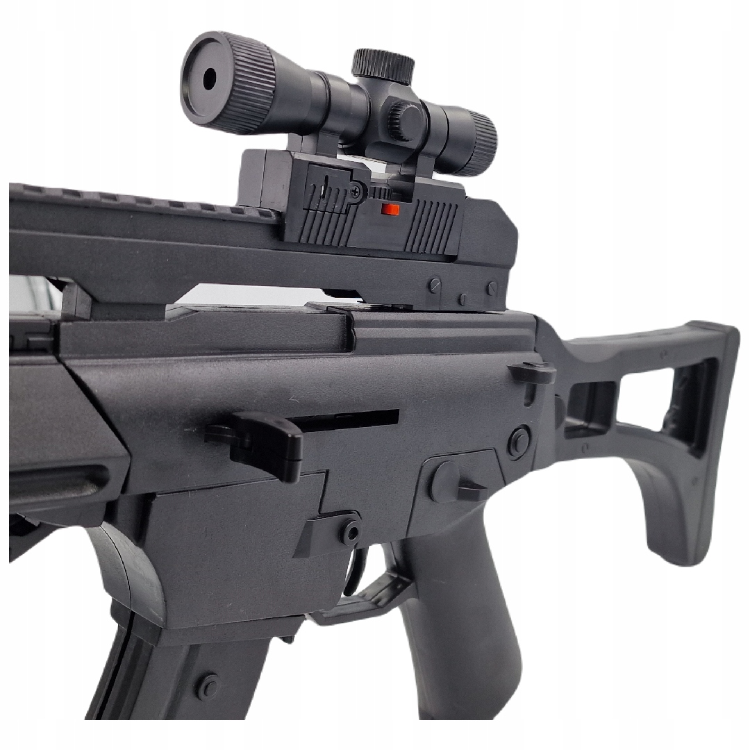 KARABIN SZTURMOWY NA KULKI G36 PISTOLET P41 CELOWNIK LASEROWY + TARCZA Kolor dominujący czerń