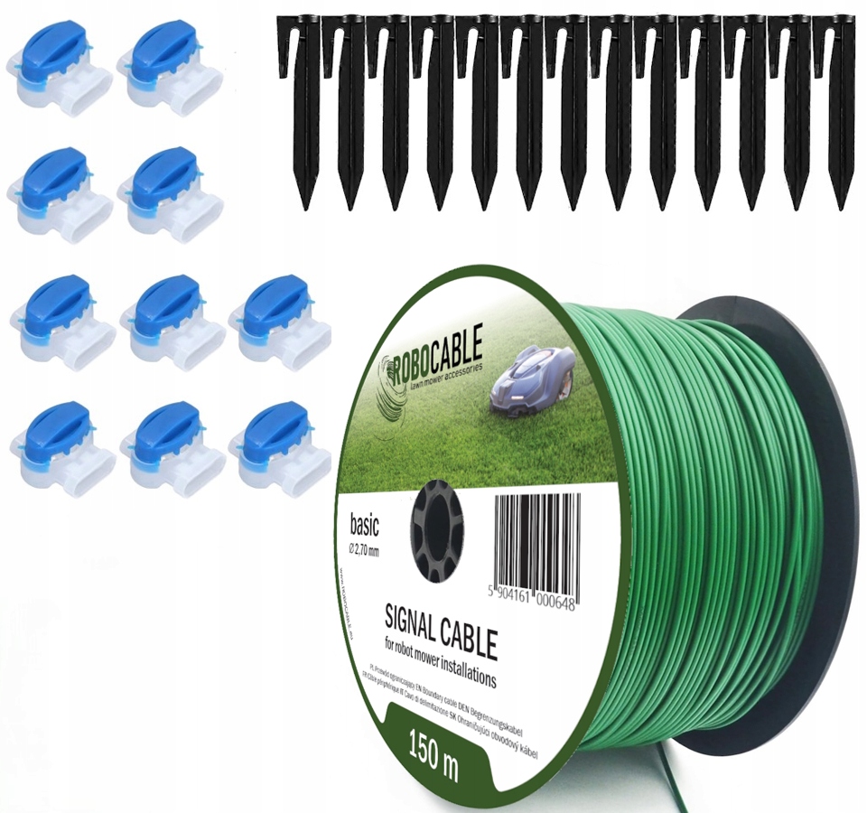 Kabel pro omezení robotické sekačky Sada 150 m Špendlíky Robocable