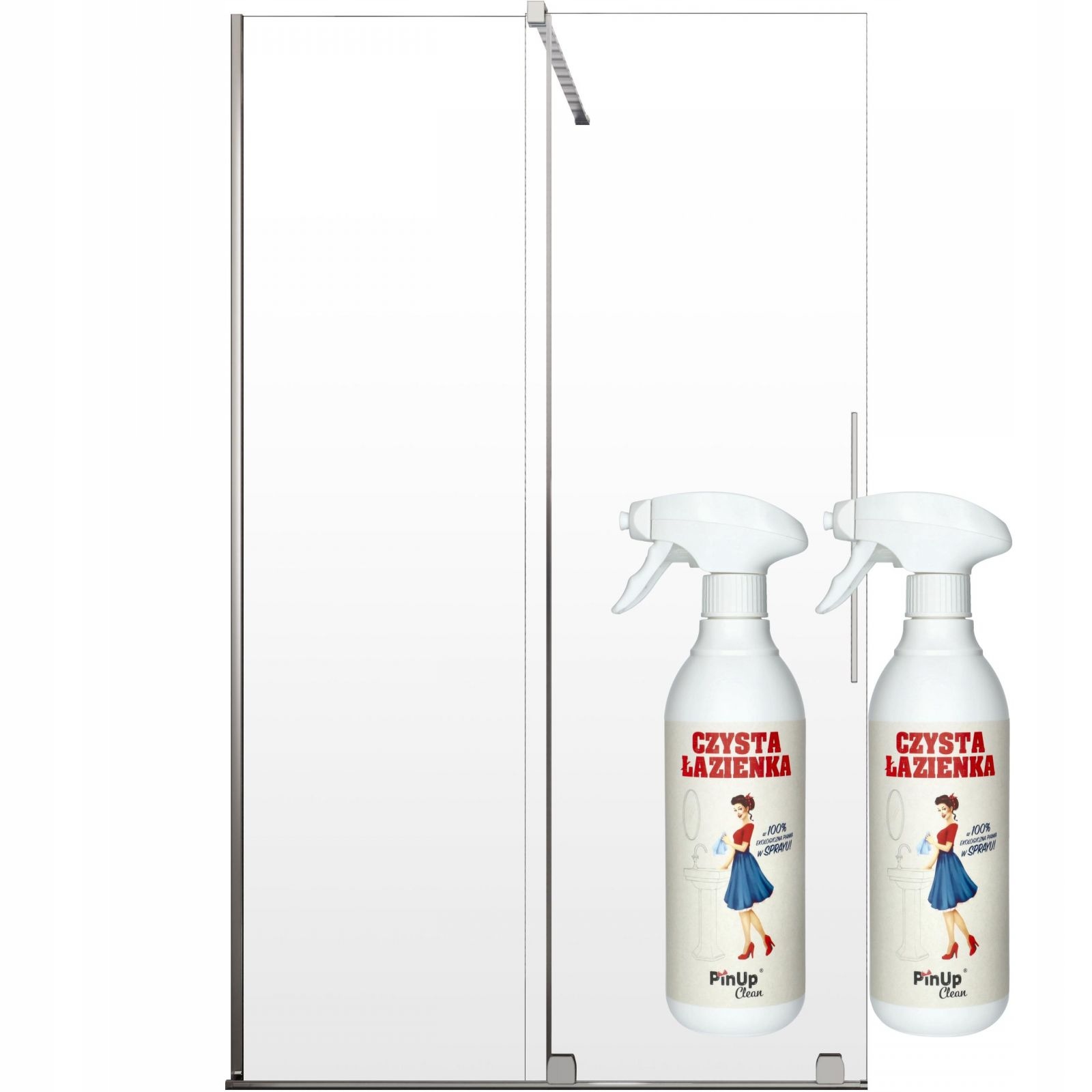 Kabina prysznicowa przesuwna Walk-In 100 L czyste pianka czyszcząca PinUp