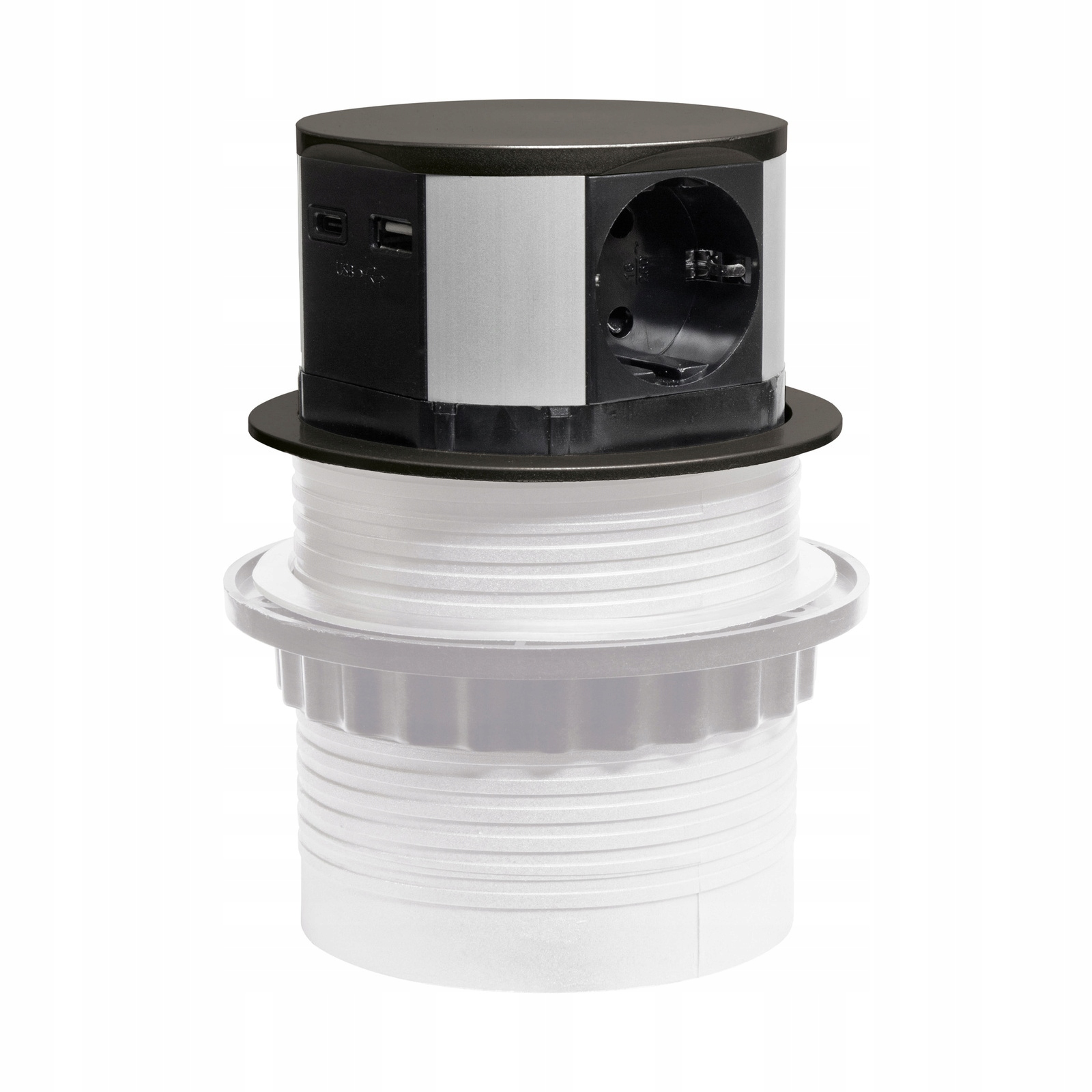 Vstavaná nábytková zásuvka 3x 230 V Schuko 1x Usb-a 1x Usb-c W-72014