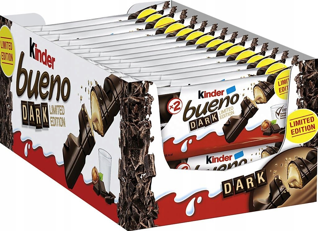 Kinder Bueno Dark Wafelek Baton W Ciemnej Czekoladzie Ferrero 43g x 30szt