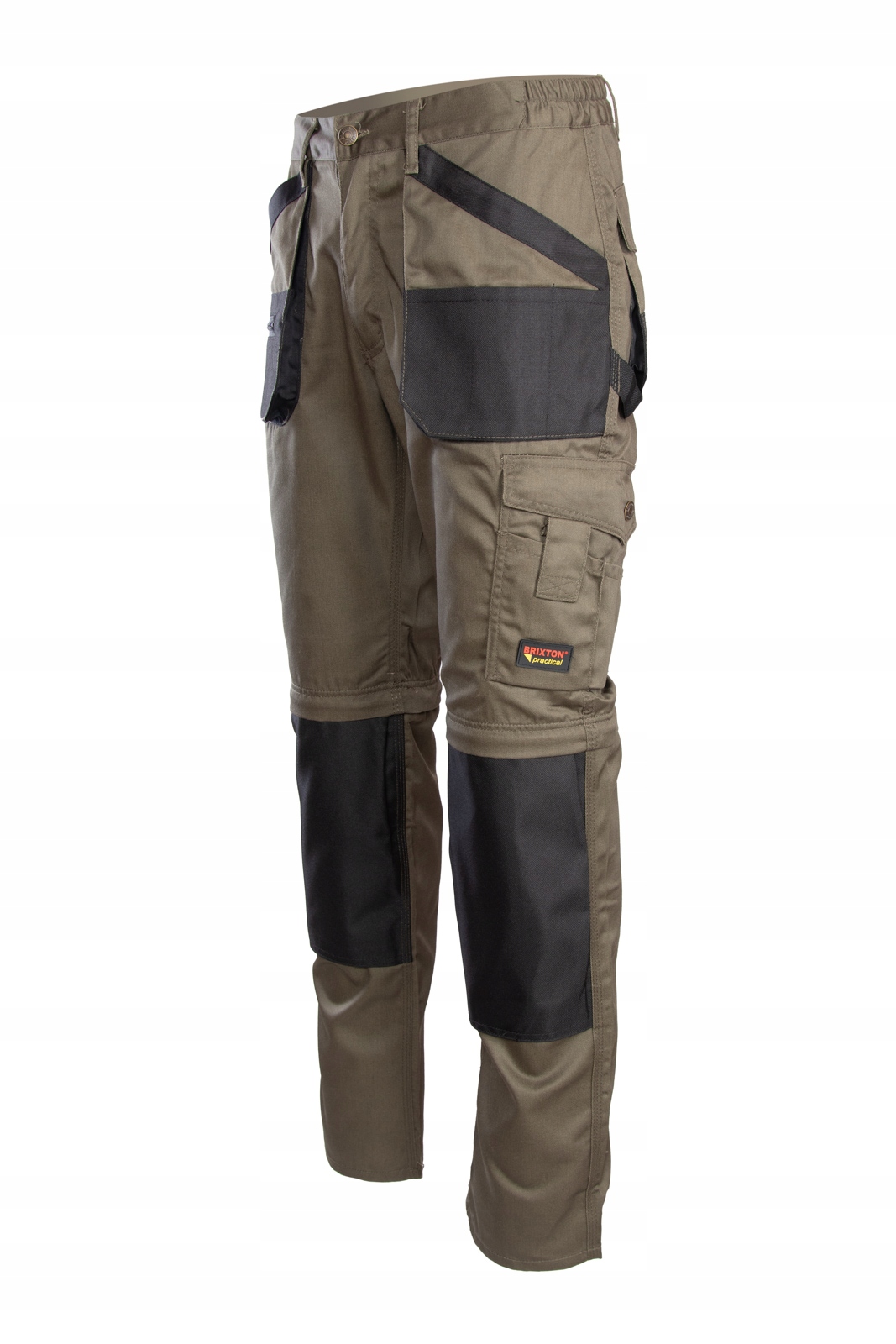 SPODNIE ROBOCZE MONTERSKIE ODPINANE NOGAWKI MOCNE Model BRIXTON PRACTICAL KHAKI