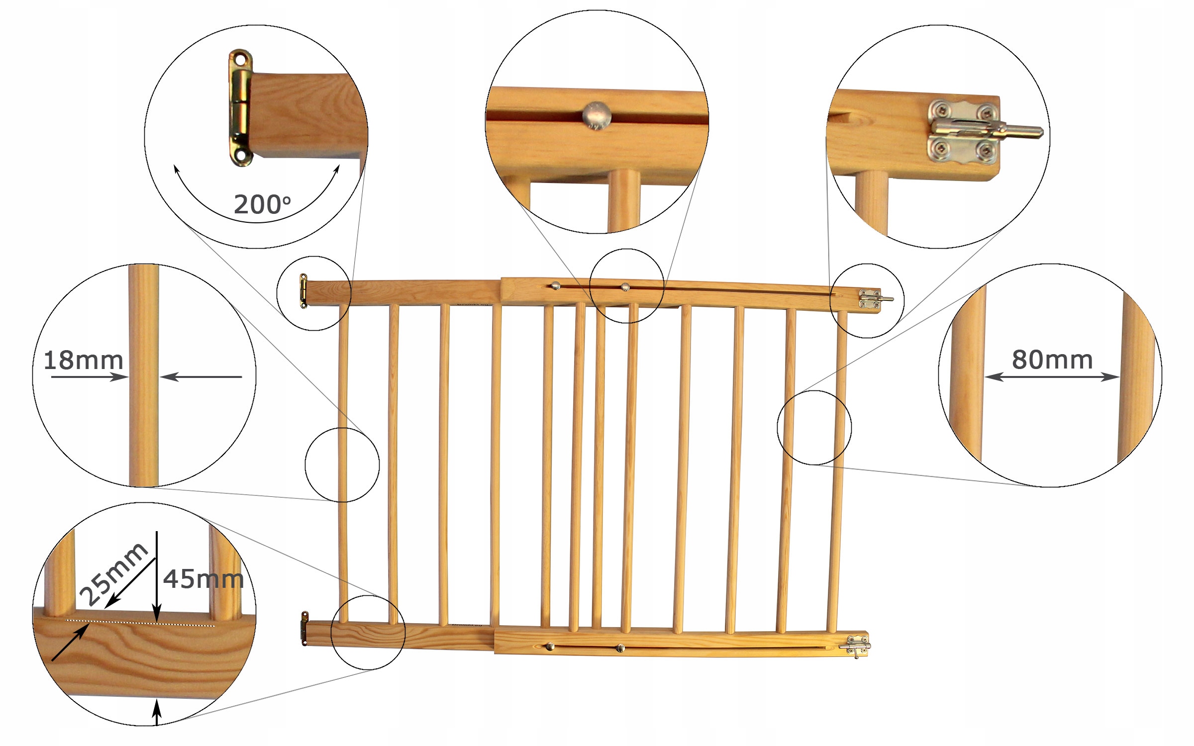 BRAMKA OCHRONNA BARIERKA ZABEZPIECZAJĄCA 72-122 cm Kod producenta B1 (70/68)