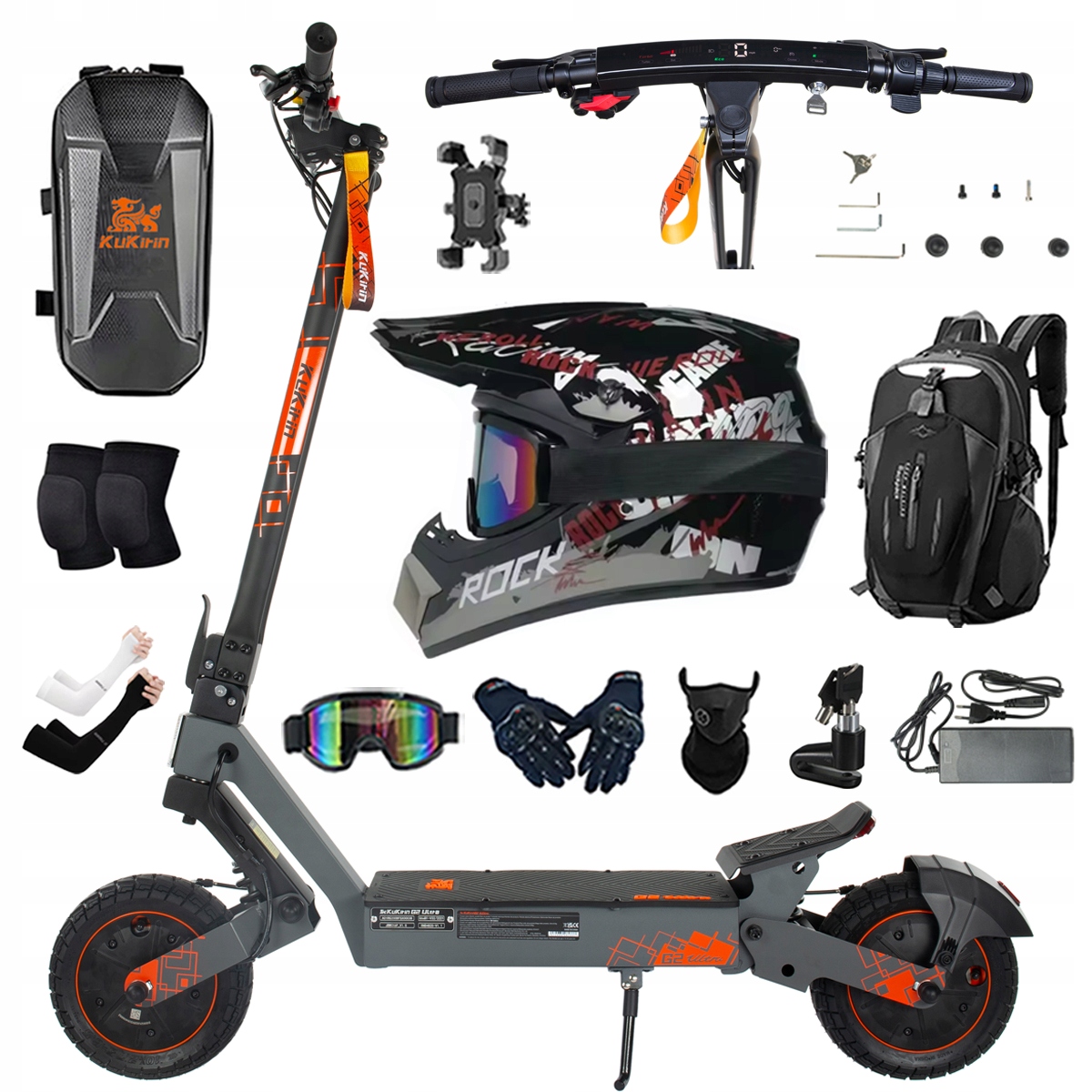 Kukirin G2 Ultra elektrické vozidlo 2000W 55km/h 55KM 48V18Ah 10" dárky