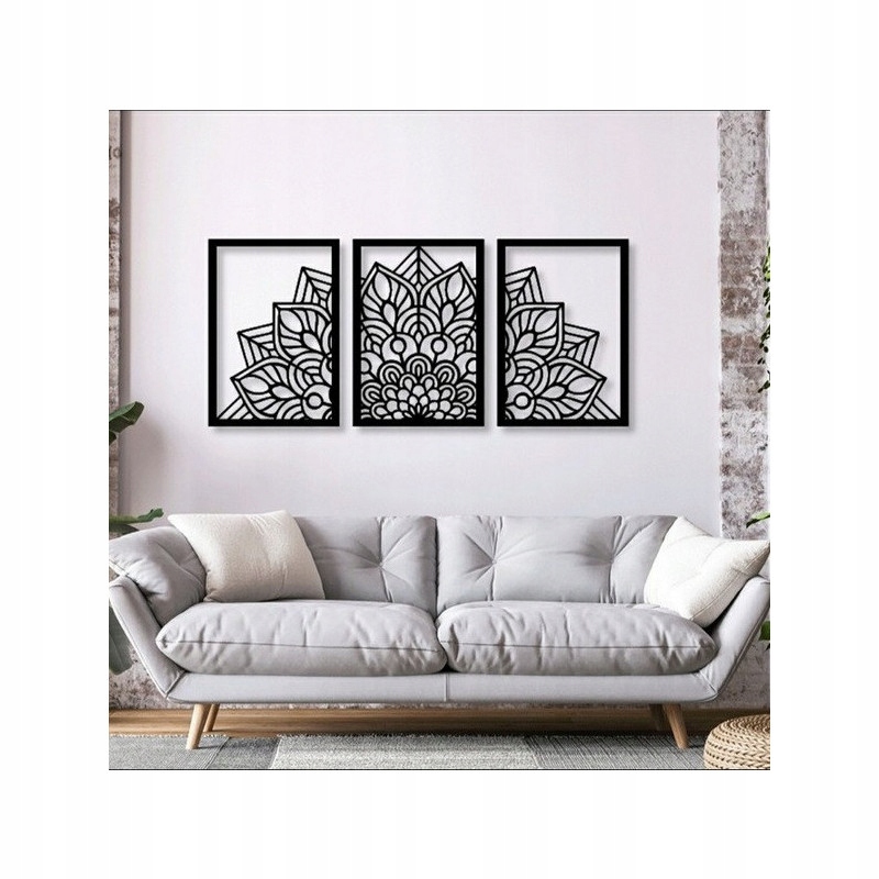 Moderný veľký obraz Mandala do obývačky, spálne, 3 kusy, 185 x 100 cm