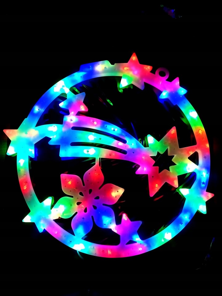 

Ozdoba Led Kolorowa Witraż Kometa Gwiazda Lampki
