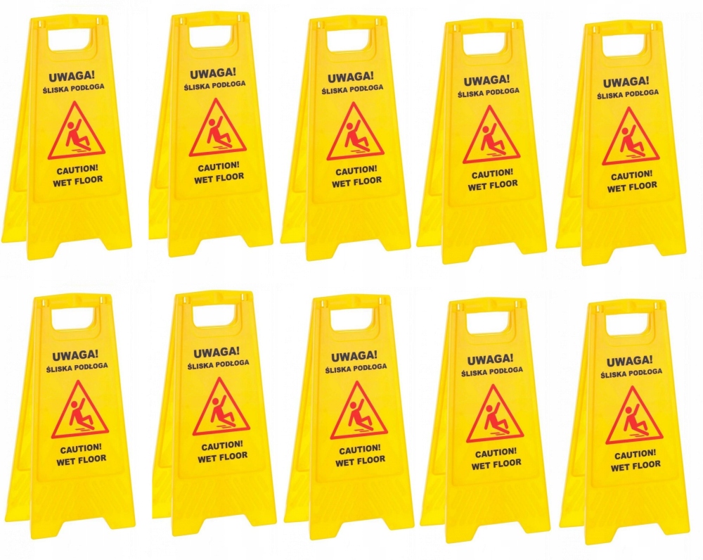 MERIDA TABLICA POTYKACZ UWAGA ŚLISKA PODŁOGA x10