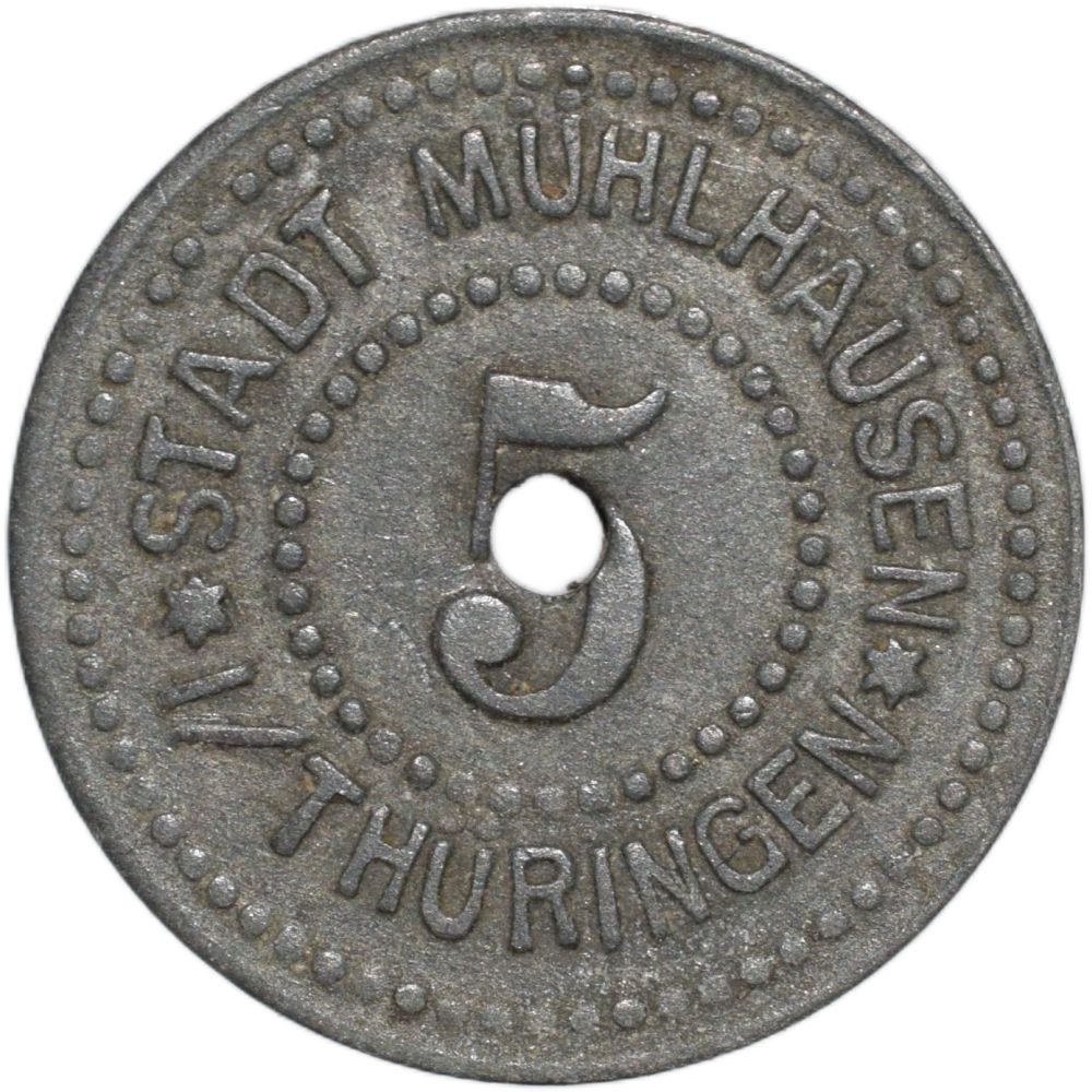 Muhlhausen Thuringen 5 Pfennig 1917