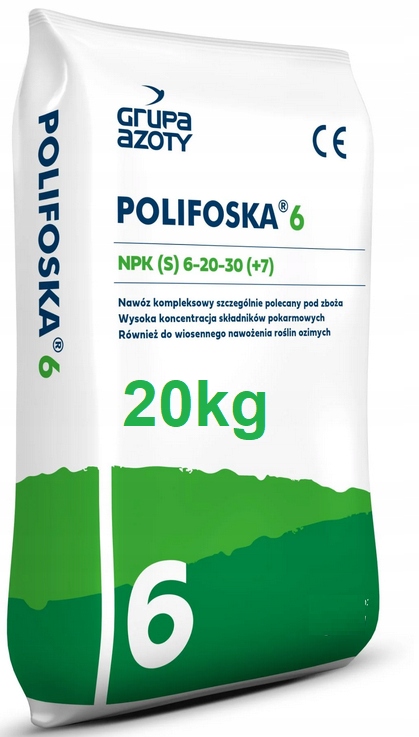 Polifoska 6 20kg, nawóz pod trawę, warzywa, ogród, nawóz uniwersalny Npk